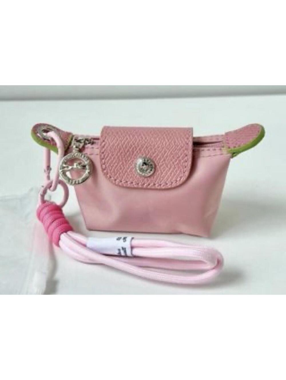 Longchamp Le Pliage Mini Bag with Strap Pink Nylon Leather Outlet Products